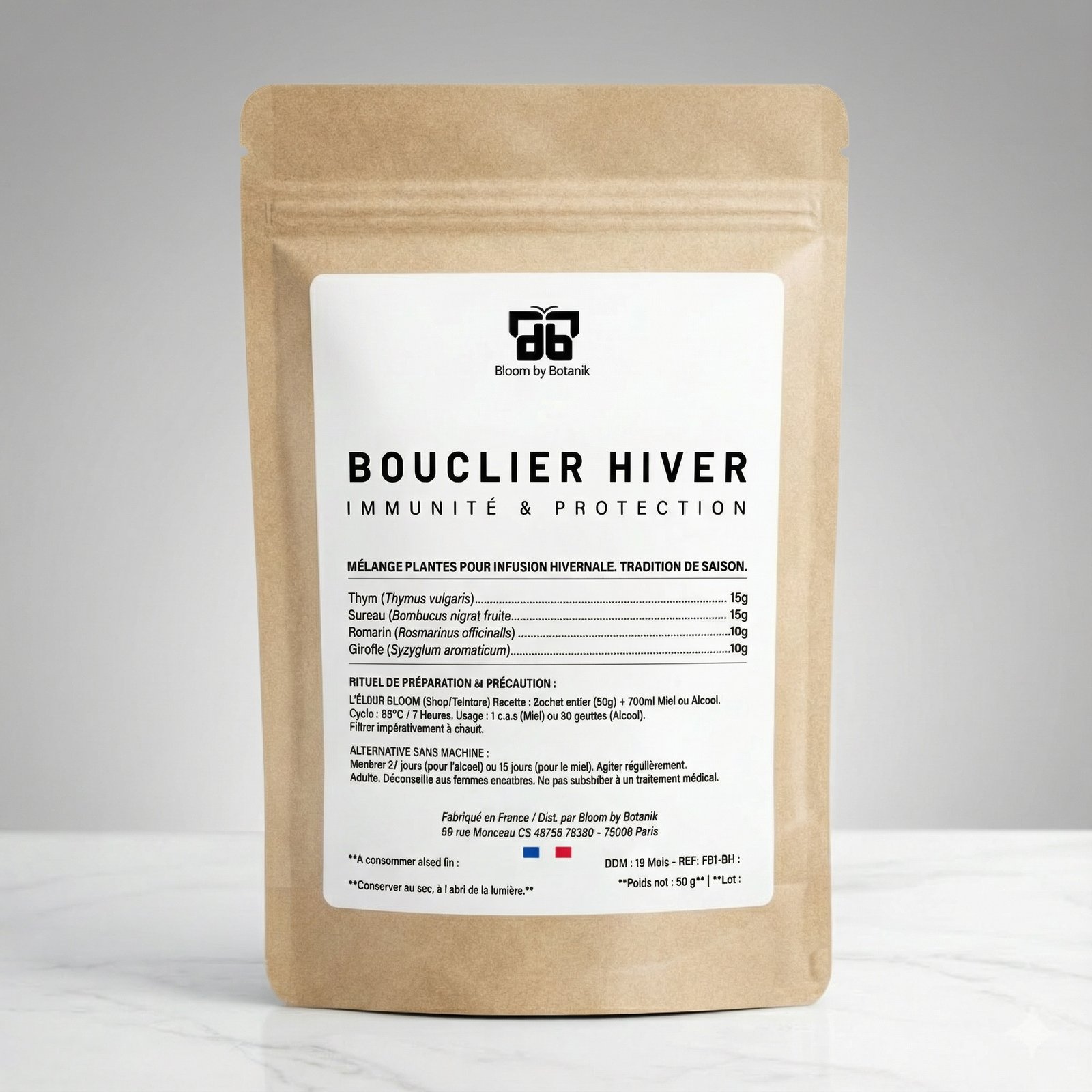 Remède Bouclier Hiver - RÉSILIENCE SAISONNIÈRE - Bloom by BotaniK - Machine à infusion botanique, tisanes et remèdes naturels
